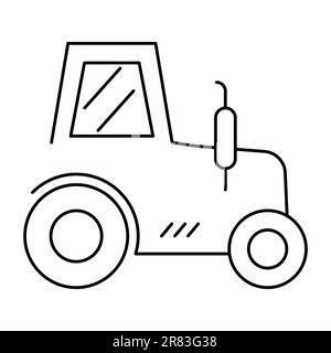 Farm tractor line icon. Vector illustration isolated on white background Stock Vector