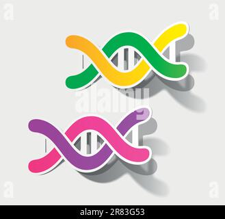 molecule in the form of a sticker Stock Vector