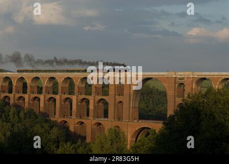 Largest brick bridge in the world, Goeltzschtal Bridge Stock Photo