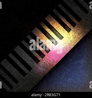 abstract grunge music background with piano keys Stock Vector
