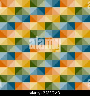 vector seamless simple geometric pattern with 3d illusion Stock Vector