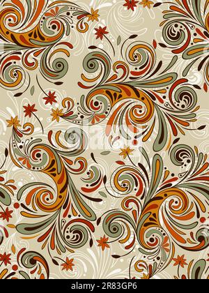 vector seamless pattern with autumn leaves, fully editable eps 8 file with clipping mask, pattern in swatch menu Stock Vector