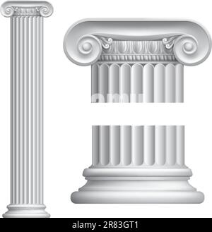 Illustration of classical Greek or Roman Ionic column Stock Vector