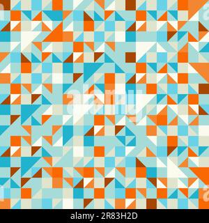 Geometric seamless pattern with triangles and squares Stock Vector