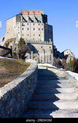 Sacra di San Michele Abbey, Italy, with more of 1000 years of memory Stock Photo