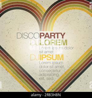 Retro disco party flyer design template. Vector, EPS10 Stock Vector