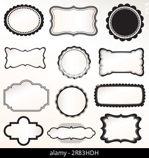 Vector Frame Set ornamental vintage decoration Stock Vector