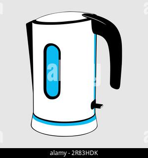 Electric kettle on light grey background Stock Vector