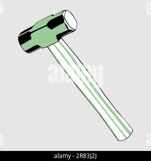 Hammer isolated on light grey background Stock Vector