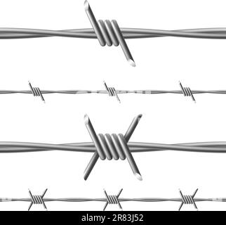 Barbed wire. Illustration on white background for design Stock Vector