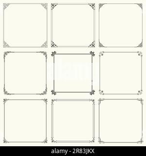 Decorative frames on color background Stock Vector