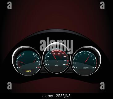 Vector realistic car dashboard, eps10 Stock Vector