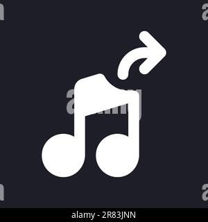 Extract audio white pixel perfect solid ui icon Stock Vector