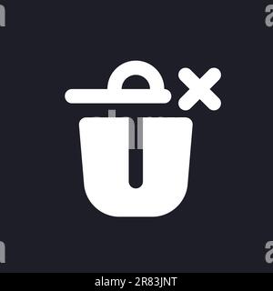 Canceled removal white pixel perfect solid ui icon Stock Vector