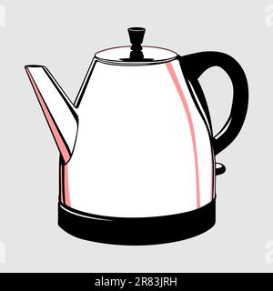 Electric kettle on light grey background Stock Vector