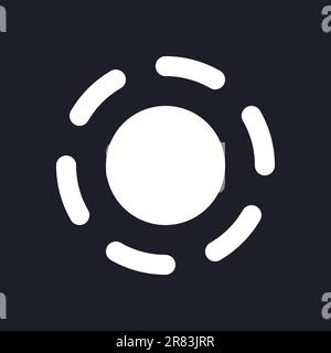 Breathe animation effect white pixel perfect solid ui icon Stock Vector