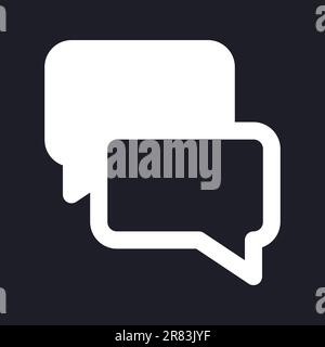 Messenger white pixel perfect solid ui icon Stock Vector