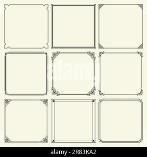 Decorative frames on color background Stock Vector