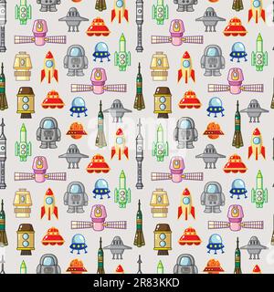 seamless space pattern Stock Vector