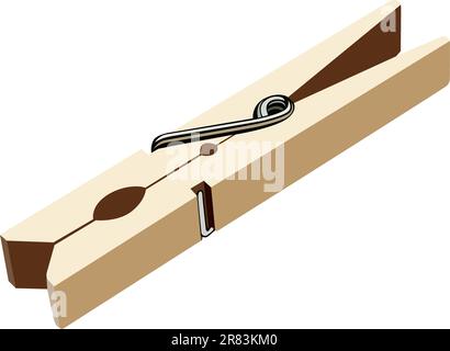 Clothers peg on white background Stock Vector