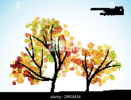 autumn tree background Stock Vector