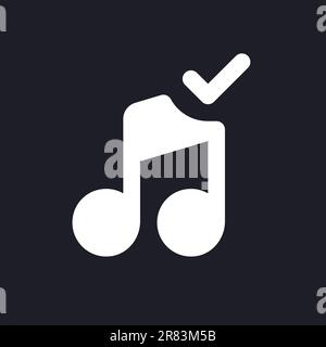 Confirmed music white pixel perfect solid ui icon Stock Vector