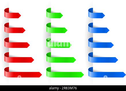 Color arrows marker paper. Illustration for design on white background Stock Vector