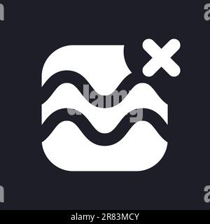 Remove float effect white pixel perfect solid ui icon Stock Vector