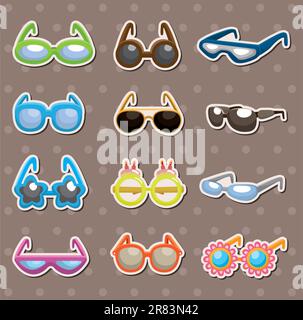 Sunglasses set stickers Stock Vector