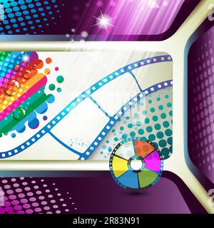 Banner with film frames and stars Stock Vector