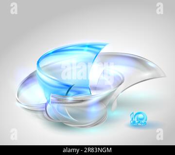Abstract blue background with glass round shapes (no mesh) Stock Vector