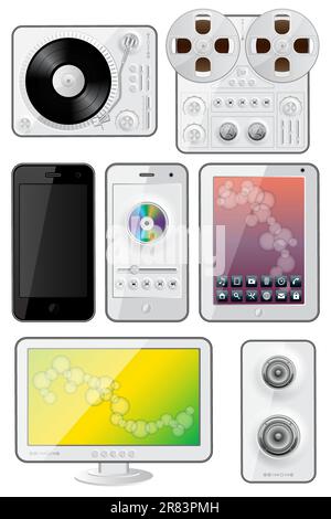 Isolated gadgets icons. EPS 10 vector illustration. Stock Vector