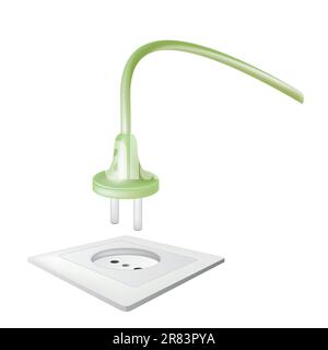 electric power receptacle and plug, vector Stock Vector