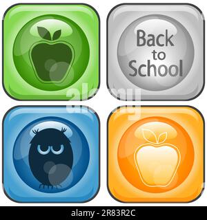 Vector Back to School Icons Set Stock Vector