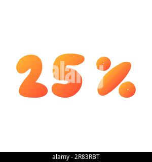 20 percent sale off orange discount logo special offer lettering. Vector design illustration in cartoon flat actual modern style isolated on white bac Stock Vector