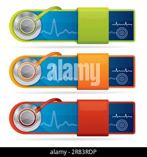 Glossy medical vector banners Stock Vector
