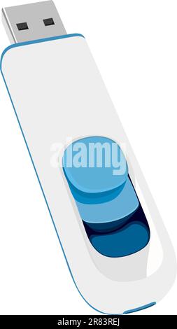 USB flash drive isolated on white background Stock Vector