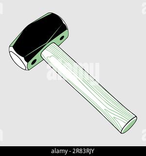 Hammer isolated on light grey background Stock Vector