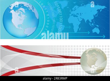 Heades width abstract blue  and grey background for company style design Stock Vector