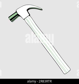 Hammer isolated on light grey background Stock Vector