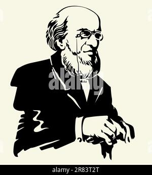 Portrait of man on color background Stock Vector