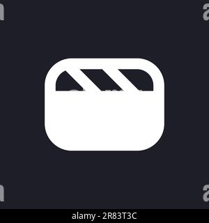 Video file white pixel perfect solid ui icon Stock Vector
