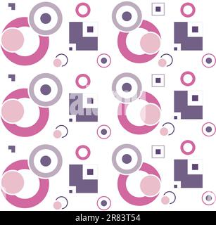 Background with geometric patterns,colored circle on a white background,seamless vector wallpaper Stock Vector