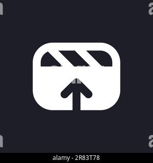 Export video file white pixel perfect solid ui icon Stock Vector