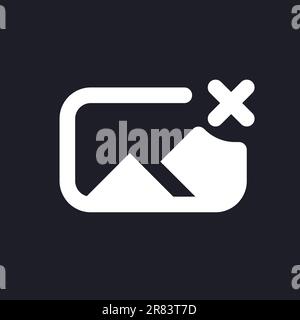 Remove photo file white pixel perfect solid ui icon Stock Vector