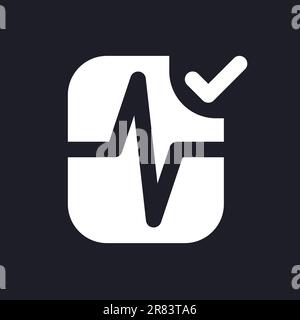 Heartbeat animation effect applying white pixel perfect solid ui icon Stock Vector