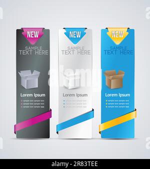 vertical color banner for product description Stock Vector