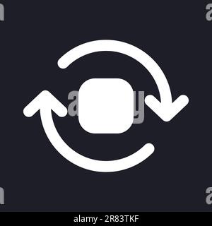 Spin animation white pixel perfect solid ui icon Stock Vector