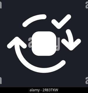 Applying spin motion effect white pixel perfect solid ui icon Stock Vector