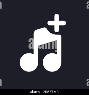 Add audio white pixel perfect solid ui icon Stock Vector